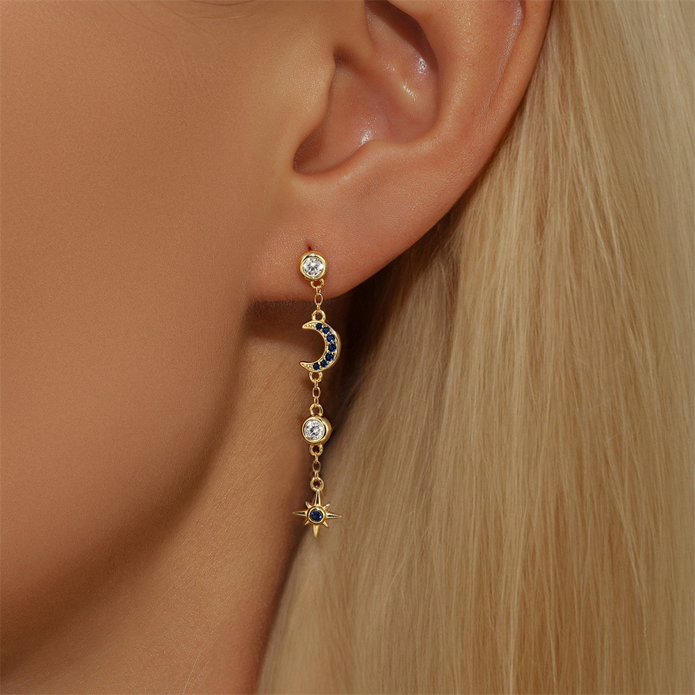 5g Weight 925 Sterling Silver Ear Needle Material Zircon Inlay Material Drop Earrings Classification 1 Pair Quantity Holiday, Travel Occasion 925 Sterling Silver Material Geometric Pattern Women's Gender Tassel, Plating Design Elegant, Simple Style Style 1 Pair 925 Sterling Silver Zircon Geometric Drop Earrings 9