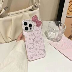 漫画のかわいいリボンKT猫 iPhone17ケース14promax Apple 13新モデル12フルカバーに最適