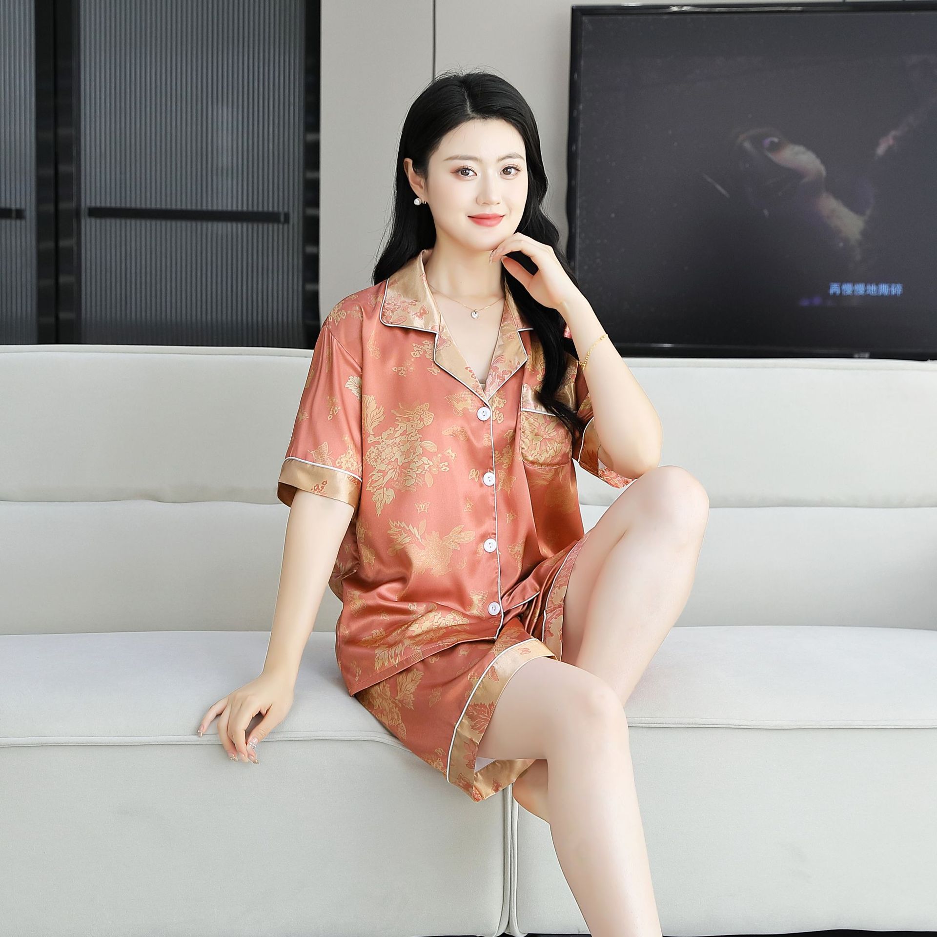피치 파우더 나비 (반팔 반바지)