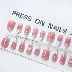 【皎瓏】貓眼穿戴甲法式腮紅甲創意蝴蝶結顯白工廠預製甲成品直發