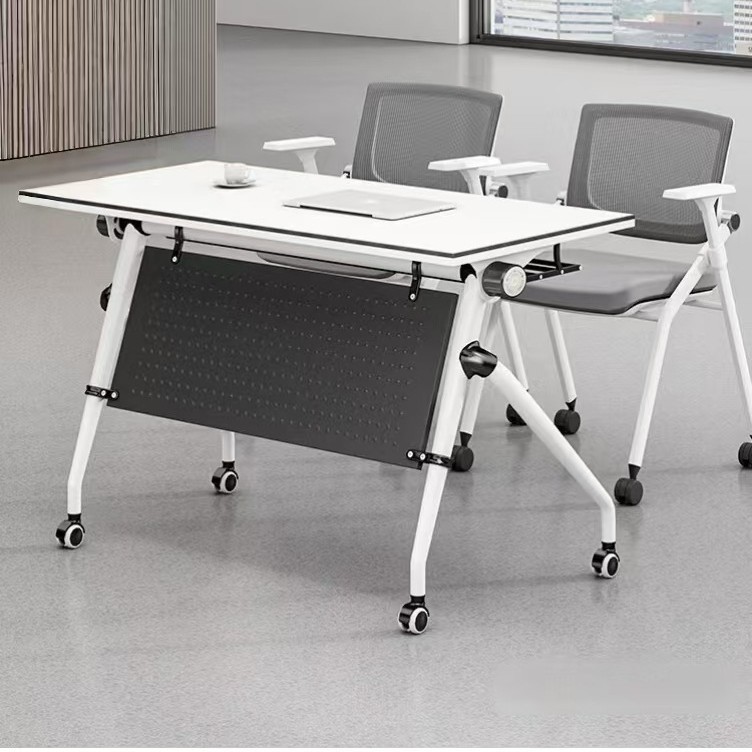 会议洽谈侧翻长条桌子电脑折叠培训桌学校辅导拼接移动办公桌书桌