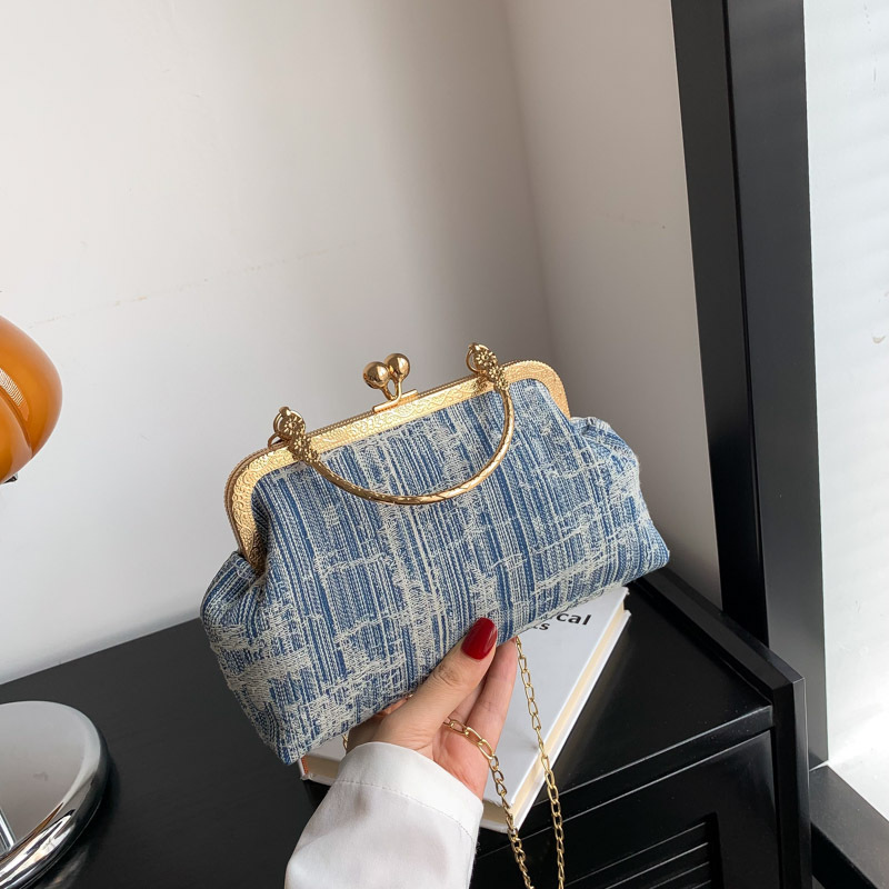 Cadena de alto grado perla cerradura bolsa bajo el brazo ins bolso de lona de alta apariencia Moda hombro crossbody bolsa