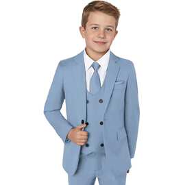 新款男童主持表演服装儿童婚礼生日宴气质英伦风帅气西服套装礼服