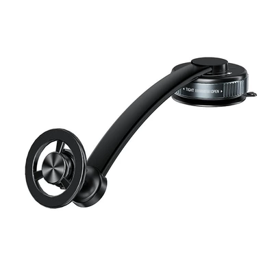 New Vacuum Suction Cup Car Mount Multi-Foldable Phone Holder Magnetic Navigation Phone Holder with 360-Degree Rotation (Car phone holder) - black-comes-with-2-magnetic-coils