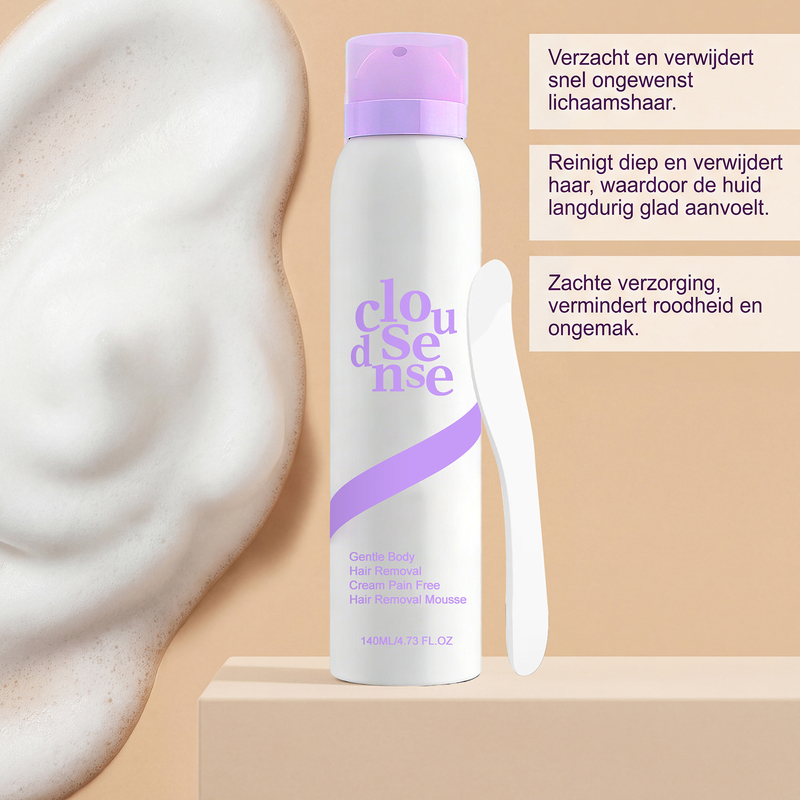 Gentle hair removal mousse