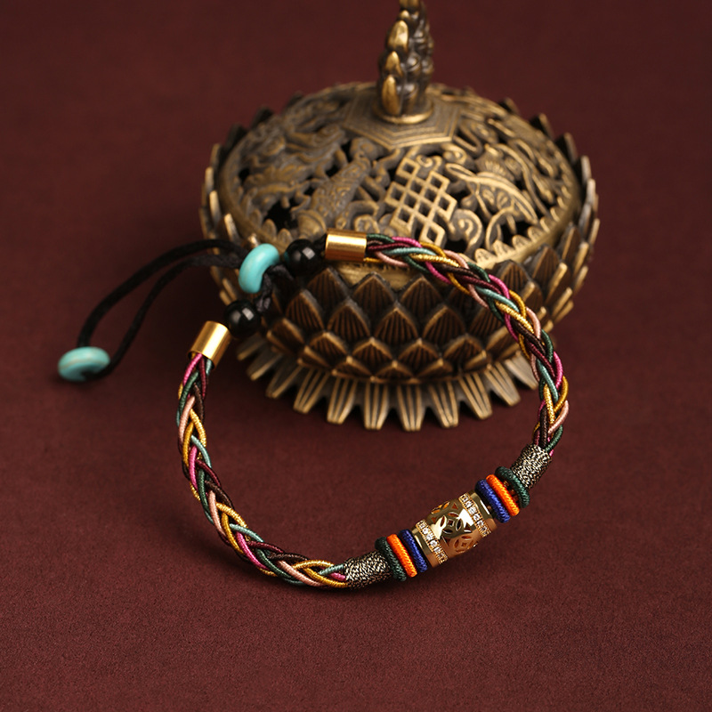 Dragón nudo pulsera tejida a mano femenina cuerda de seguridad de ocho hilos pulsera de estilo étnico pulsera S033 fábrica directa al por mayor