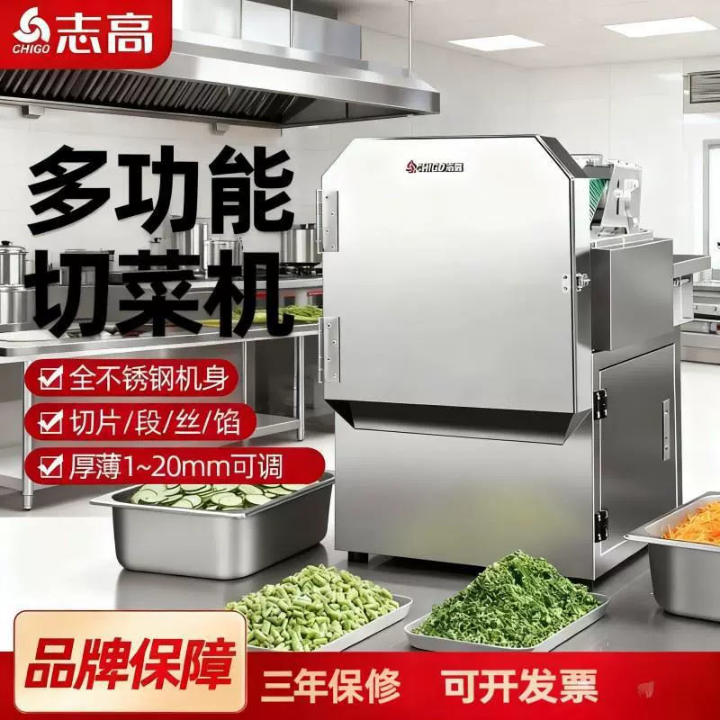 志高商用切菜机餐馆饭店电动自动切丝机蔬菜多功能切丁切段切片机