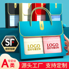 純綿タオル ギフトボックス バスタオル 3点セット お土産イベント 綿Aタイプ カスタマイズギフトセット 刺繍