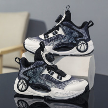 男童鞋子运动鞋2025新款夏季儿童篮球鞋中大童旋转扣网面透气球鞋