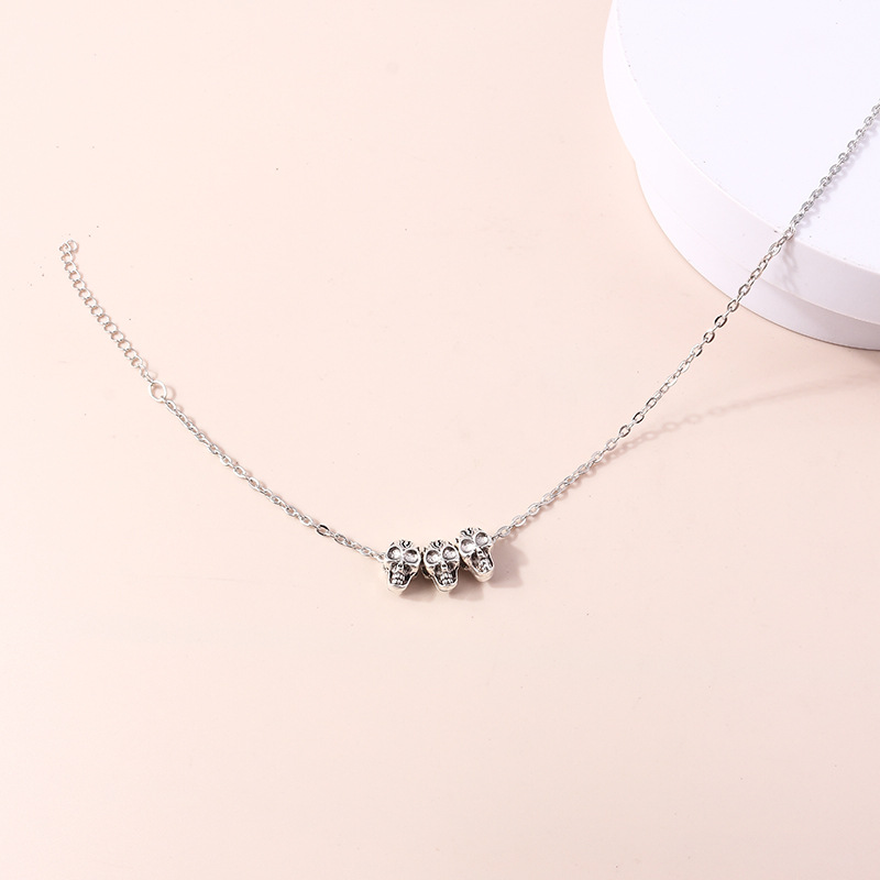 Skull Pattern Spring&Summer Season Vacation Classic Style Skull Zinc Alloy Cable Chain Pendant Necklaces Wholesale