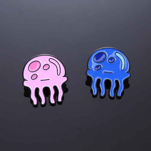 New cartoon marine life alloy brooch cute colorful jellyfish undersea animal badge shirt backpack accessories