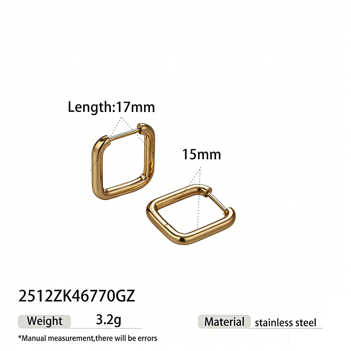 TENA Europa y los Estados Unidos venta transfronteriza aretes de acero inoxidable lujoso ligero de alto nivel brillante superficie de acero dorado joyas de orejas