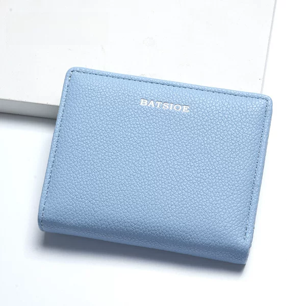 Batsioe New Pure Color Texture Student Bag Short Women's Wallet Simple High-End Wallet Coin Purse for Women
