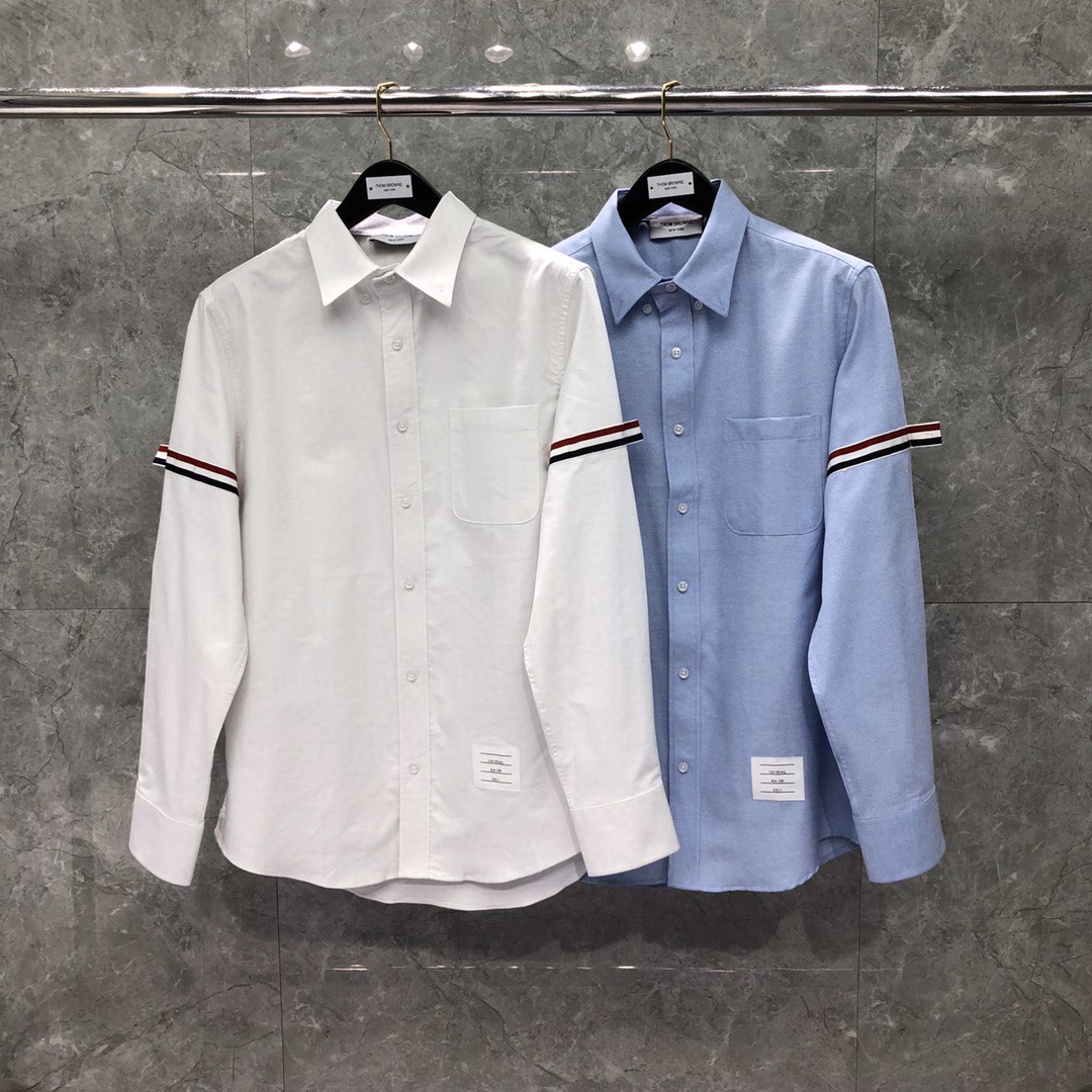 Time Breathe Shirt TB Classic Couples Double Sleeve Riblon Oxford…