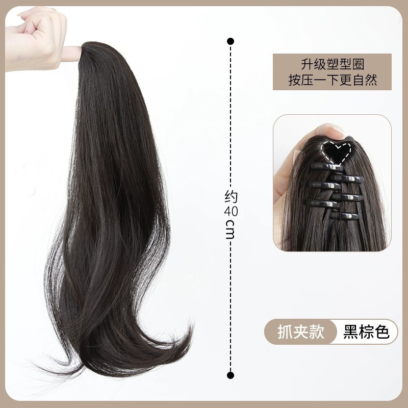 抓夹假发马尾辫子双马尾女发饰自然蓬松增发量盘发神器假发麻花辫|undefined