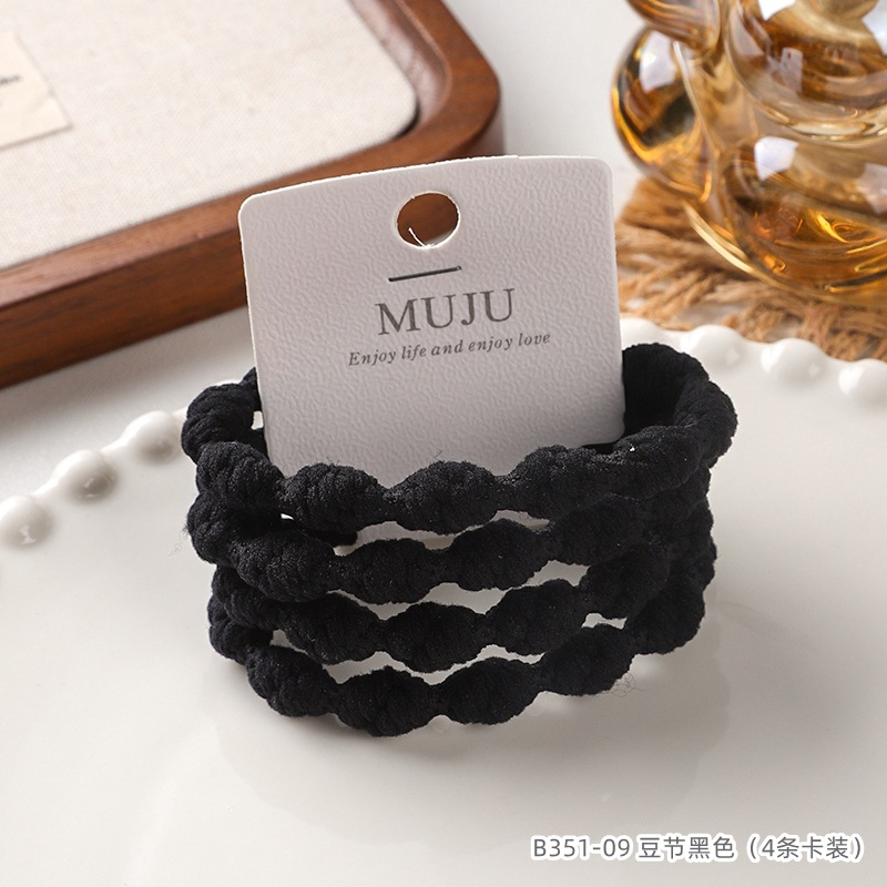 [Carga de tarjeta] sensación de alto nivel coreano de cabello de código de barras de moda de alta elasticidad de cabello anillo de cabello correa de cola de caballo