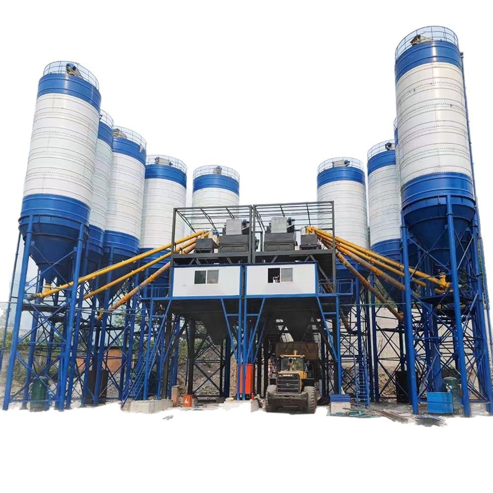 Hzs180 planta mezcladora de hormigón móvil sin base fabricante de maquinaria y equipo de construcción conjunto completo de estación mezcladora automática