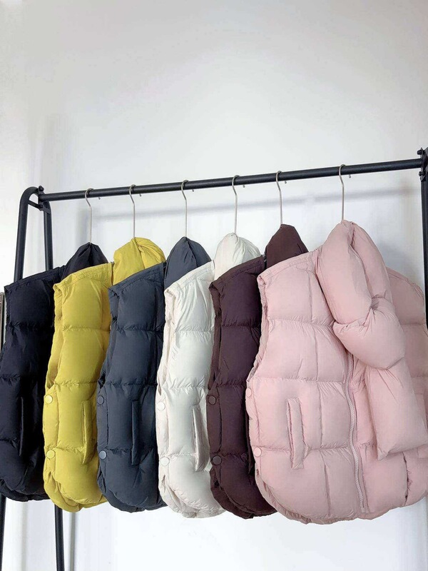 Korean Style Trendy Brand Ultra-Light down Vest for Women, Short Style, 2025 Autumn New Model, Thick and Fluffy White Duck down Scarf Vest