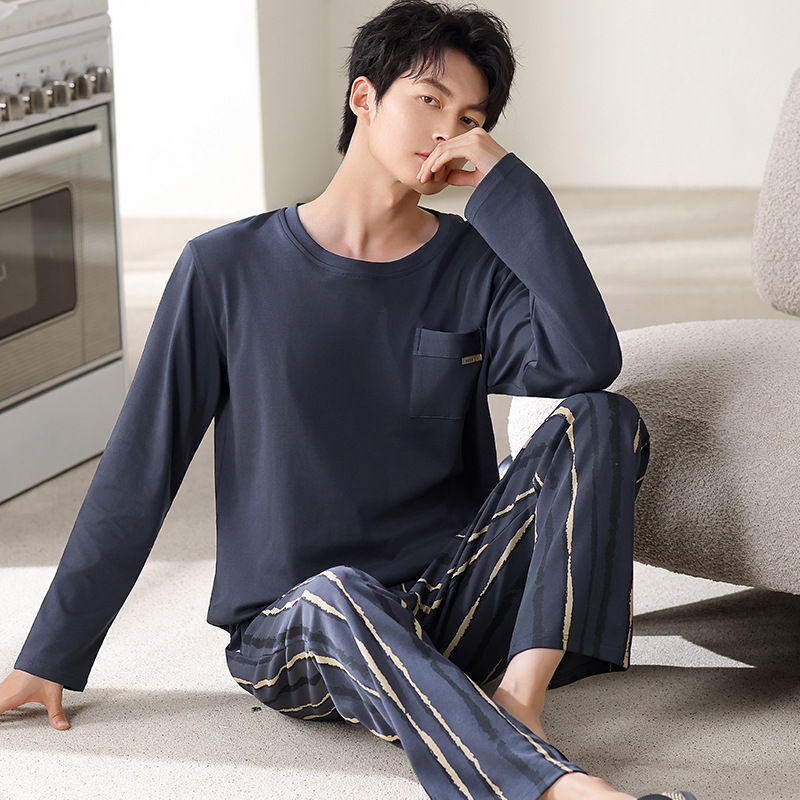 Y6841 순면 남성용 라운드넥 긴소매