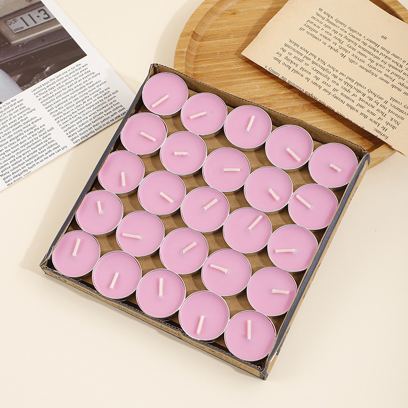 Vela de aromaterapia retro de venta caliente, té hervido, té redondo, cera de té, hotel, propuesta, confesión, imagen, vela al por mayor