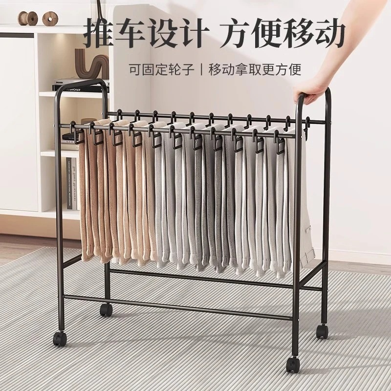 パンツ収納ラック、衣類乾燥ラック、床置き式可動式多機能ワードローブ、多層吊り下げパンツ衣類収納ラック|undefined