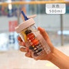 High quality handheld flavored tea with glass, glass, internet celebrity, custom made