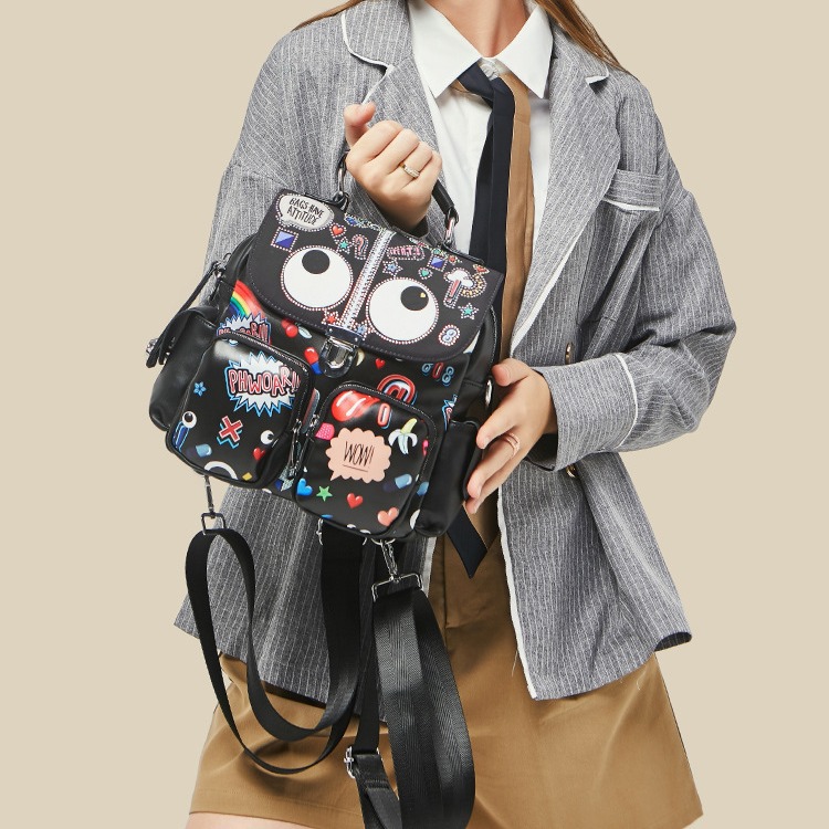 Bolso para mujer, mochila estampada nueva de 2022, bolso de viaje versátil a la moda, mochila escolar impermeable de gran capacidad, mochila 1750 #