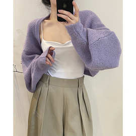 卢浮春季新款韩版设计感毛衣披肩罩衫宽松显瘦坎肩开衫女