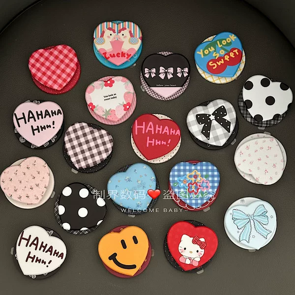 Korean-Style Heart-Shaped Cherry Magnetic Stand Compatible with Magsafe Phones, Strong Adhesive for Desktop Use