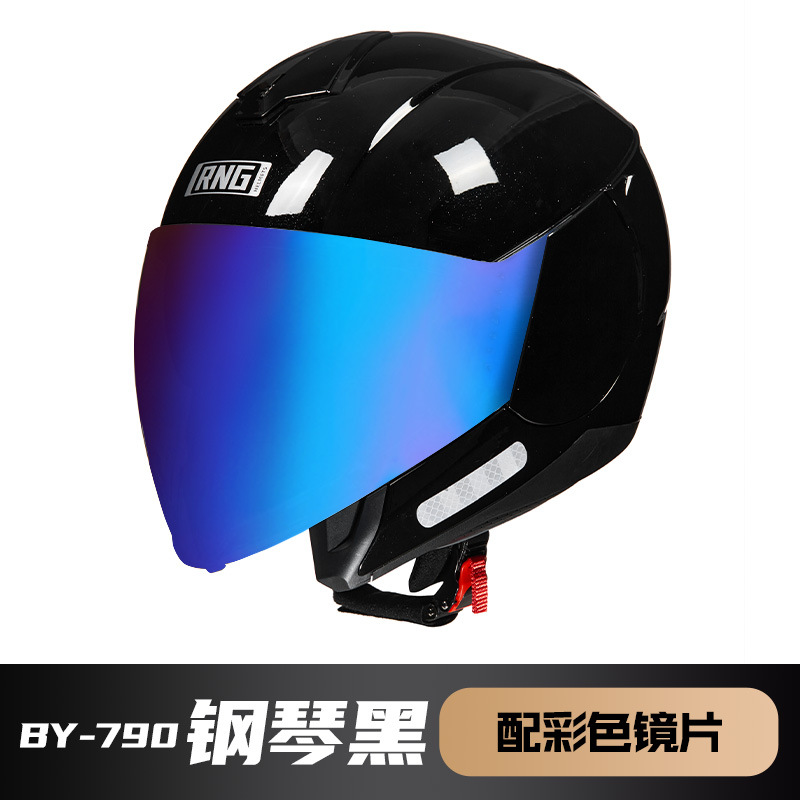 RNG marca motocicleta casco 3/4 medio casco motocicleta unisex casco montar casco coreano pedal casco