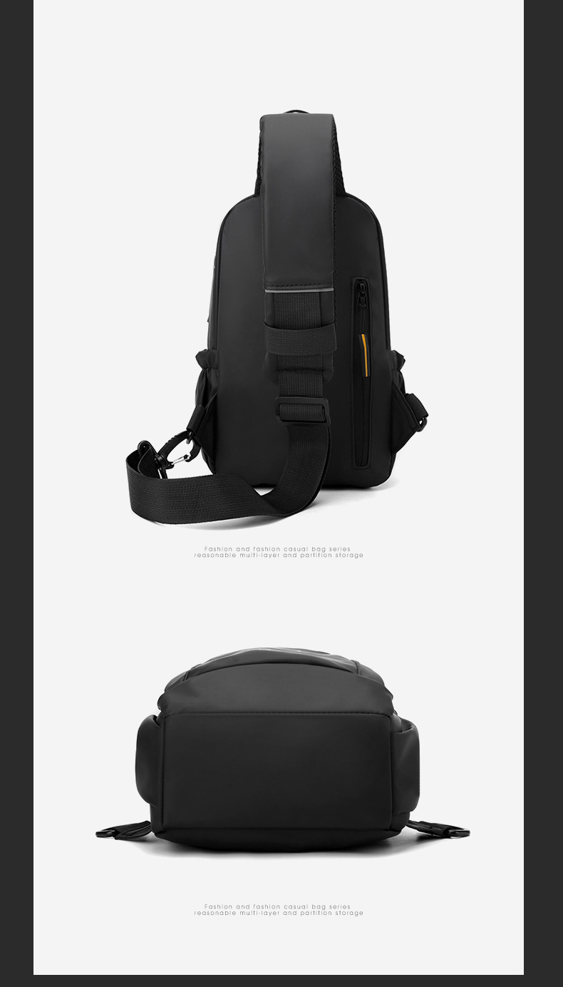Cross-border waterproof bag, casual and fashionable crossbody bag, men's sports chest bag, multi-functional backpack, large-capacity single-shoulder bag undefined