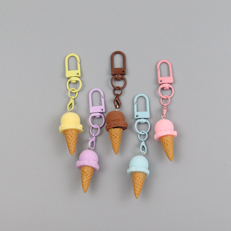 跨境新品创意冰淇淋巧克力钥匙扣挂件仿真冰淇淋钥匙扣包包挂饰