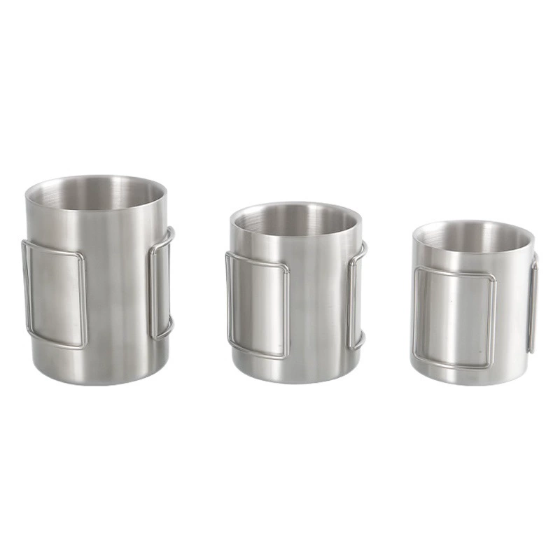 304 Нержавеющая сталь складной стакан для воды портативный Открытый Кемпинг альпинистская чашка двухслойная теплоизолированная кружка кофейная чашка