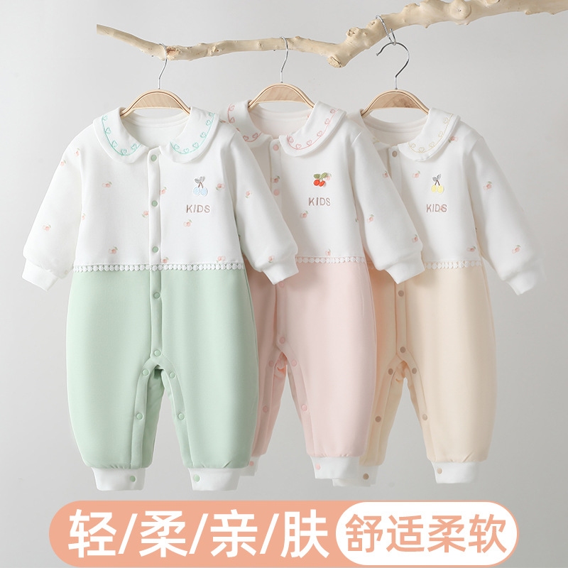 Children's quilted cotton bodysuit for new born to go out