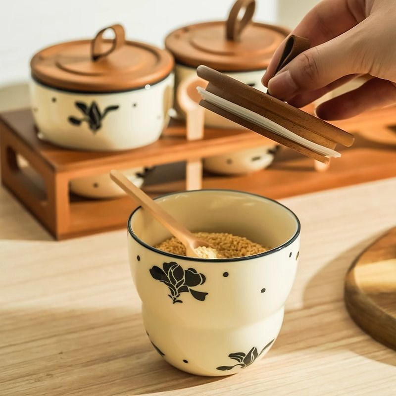 陶瓷调料复古厨房调味家用辣椒耐高温收纳密封罐储物套装组合罐子|undefined