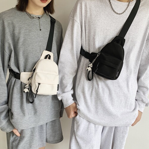 Couple Chest Bag Versatile Solid Color Shoulder Bag  Winter New Korean Style Shoulder Bag Waterproof Casual Shoulder Crossbody Bag
