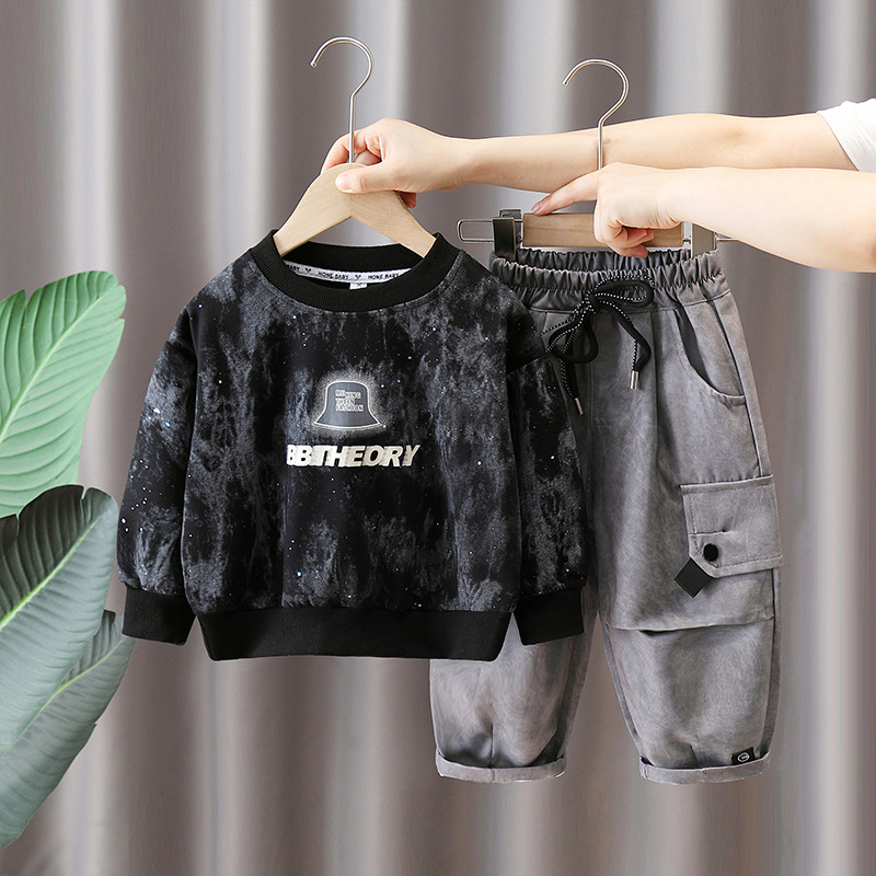 6309 ropa para niños traje de suéter para niños primavera y otoño 2025 otoño nueva ropa para niños traje de dos piezas de ropa de otoño para niños