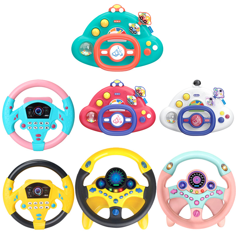 One Piece Free Shipping Internet Celebrant Co-pilot Steering Wheel Toy Children's Early Education Story Toy Simulation Steering Wheel Driving