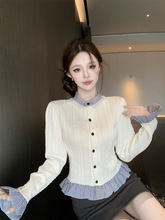 2024秋冬假两件上衣女名媛ins轻熟风气质针织衫韩系时尚百搭衬衫