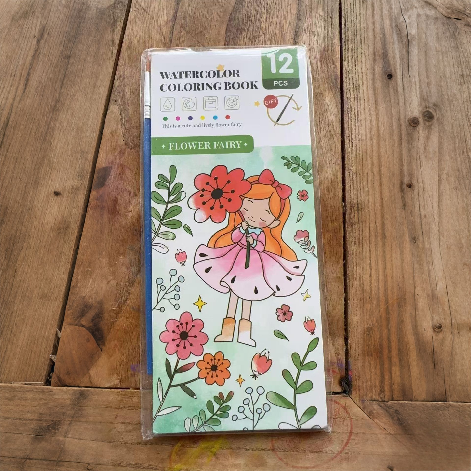 Cuaderno de acuarelas para niños, libro de pintura con acuarelas, libro de dibujo y coloreado para bebés de jardín de infantes, hecho a mano.