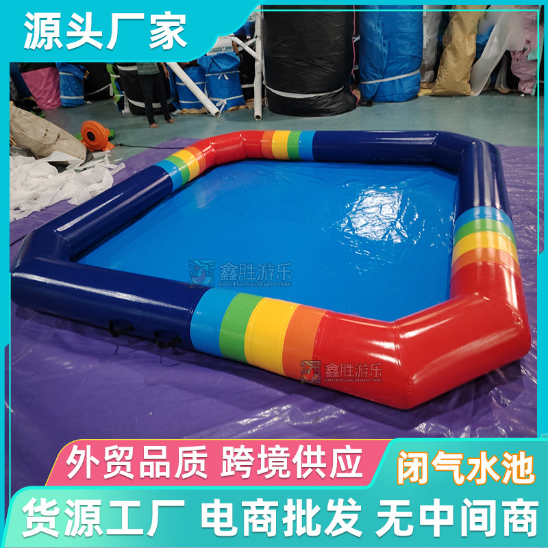 Estante grueso inflable al aire libre, piscina para niños, gran parque acuático móvil, piscina de peces comercial inflable