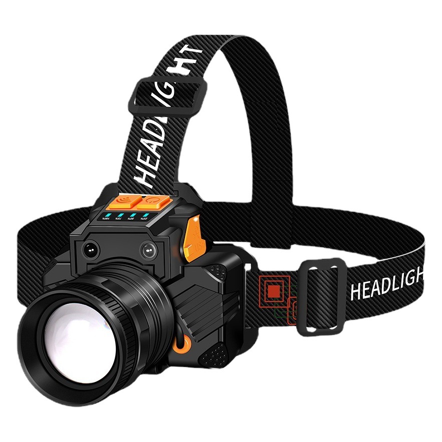 Nuevo LED gesto detección faro giratorio zoom faro USB recargable fuerte luz al aire libre noche pesca impermeable pequeño faro