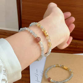 工厂直发天然月光石手串拉长石草莓晶人际关系稳定情绪送闺蜜批发