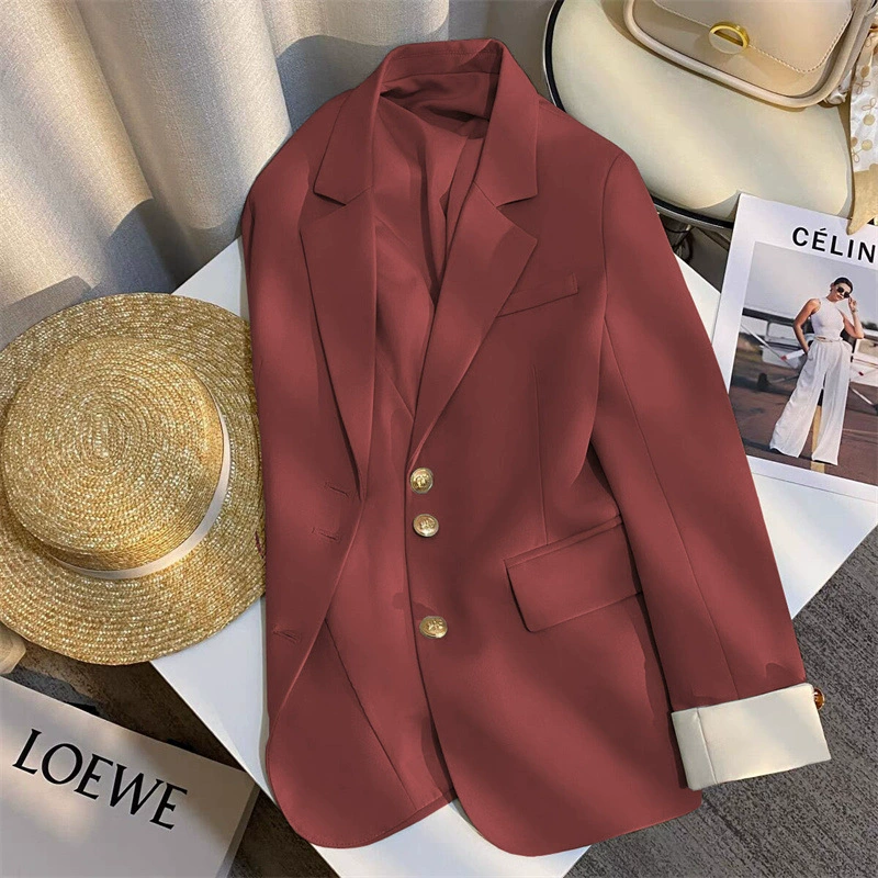 Весенний классический пиджак, высококлассный западно‑корейский стиль, лёгкий приталенный блейзер