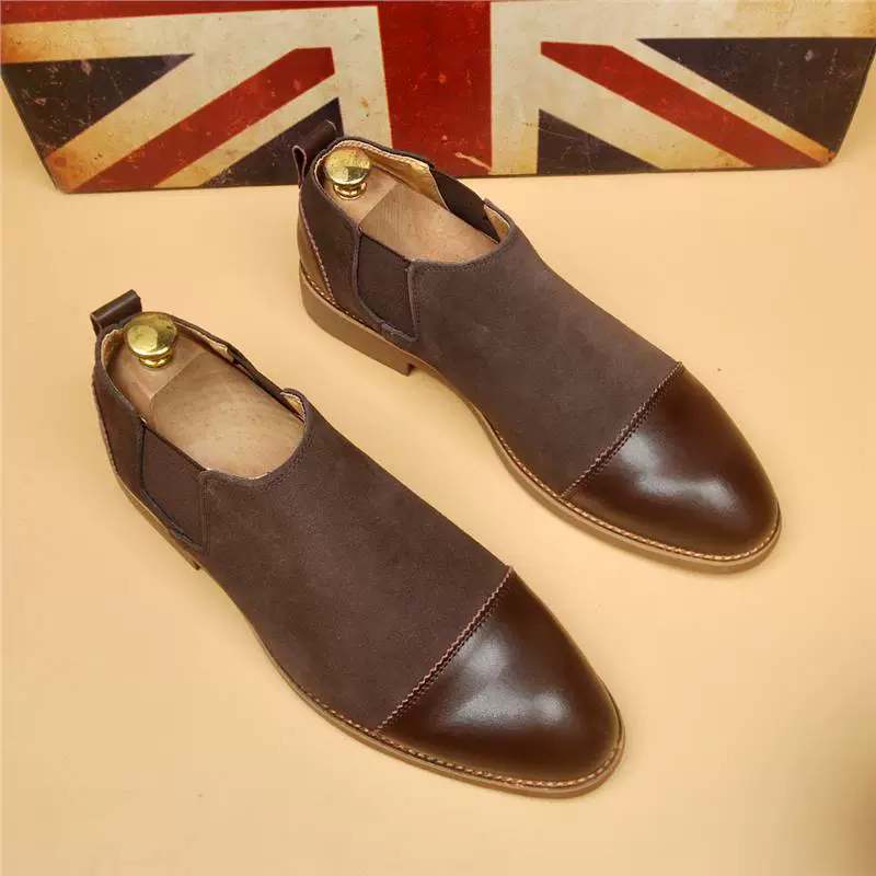 Новые мужские модные короткие сапоги, бархатные матовая кожа, кожаные сапоги Челси