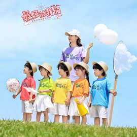 定制纯棉六一儿童学生毕业班服夏令营宣传团队活动T恤短袖印logo