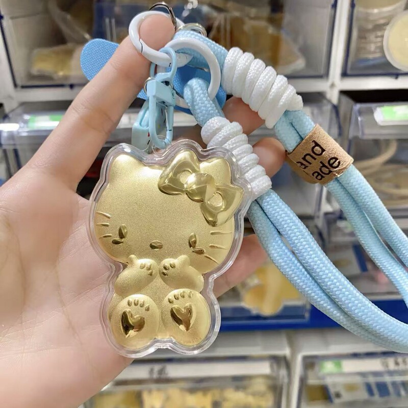 水貝人気ラブブゴールドキーホルダー LABUBU バッグペンダントパンダペンダント携帯電話チェーン漫画卸売|undefined