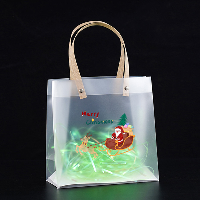 pp塑料手提袋批发磨砂透明pp服装店袋子圣诞节礼品袋购物包装袋