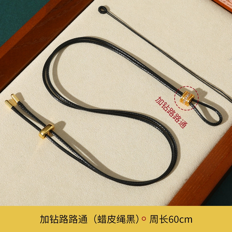 Laopou con colgante de oro cuerda tejida a mano brújula de ocho tesoros cuerda de colgante de jade de seguridad cuerda de grasa