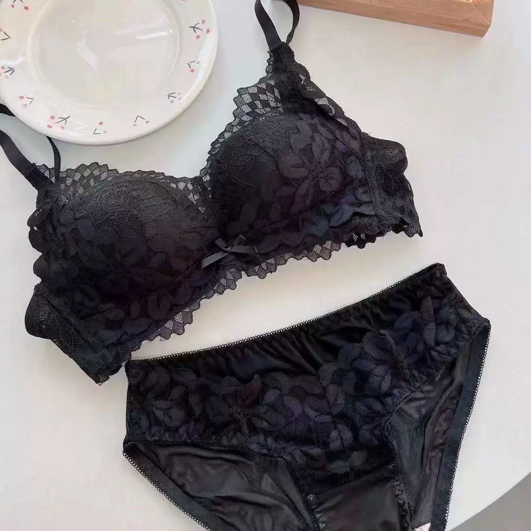 Lace sexy underwear, push up bra, supporting set